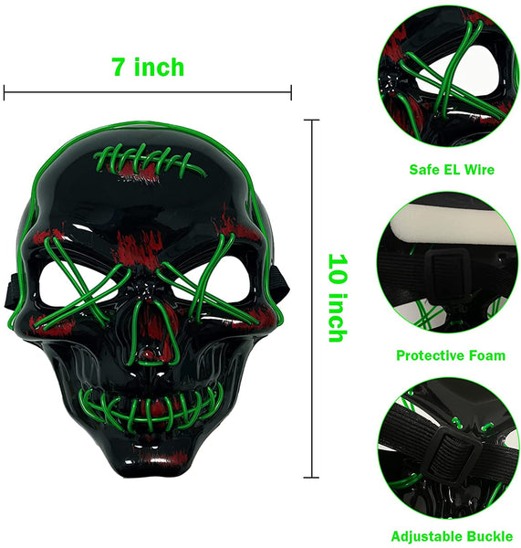 Skull Purge LED Light Up Mask