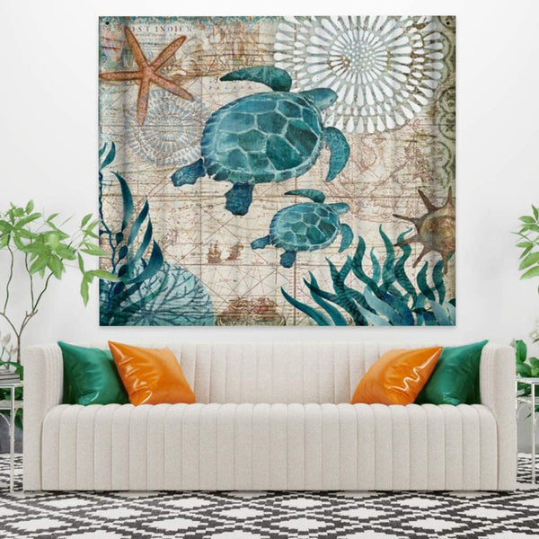 33.9x27.6 inch Sea Turtle Wall Hanging Tapestry