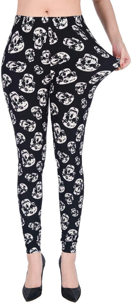 Skull Ultra Soft Elastic High Waisted Leggings