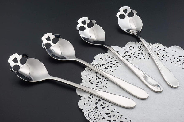 Set of 6 Stainless Steel Skull Spoon