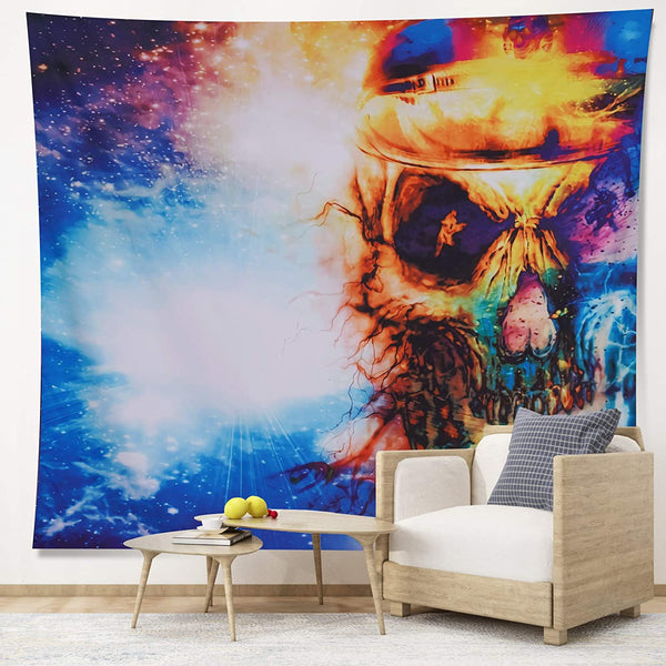 Psychedelic Skull Wall Tapestry 51.2ʺ x 59.1ʺ