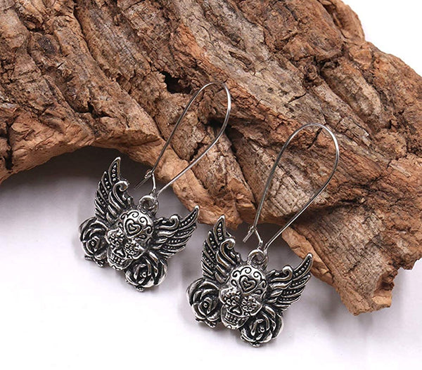 Butterfly Skull Dangle Earrings