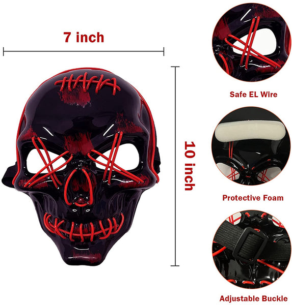 Skull Purge LED Light Up Mask