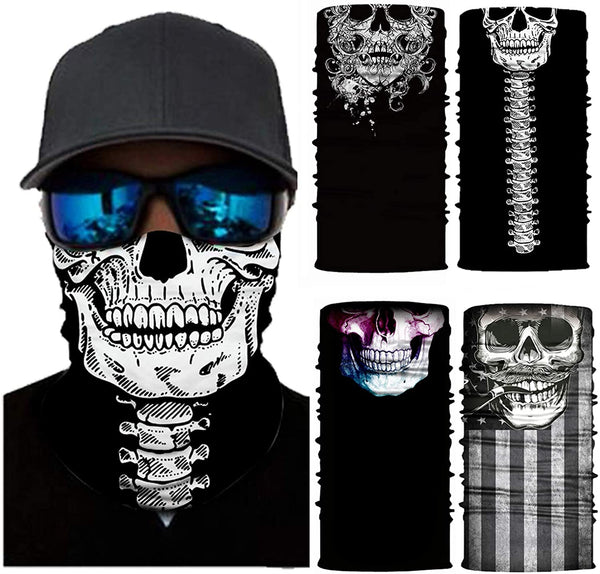 4 Pack Multifunctional Skull Face Mask