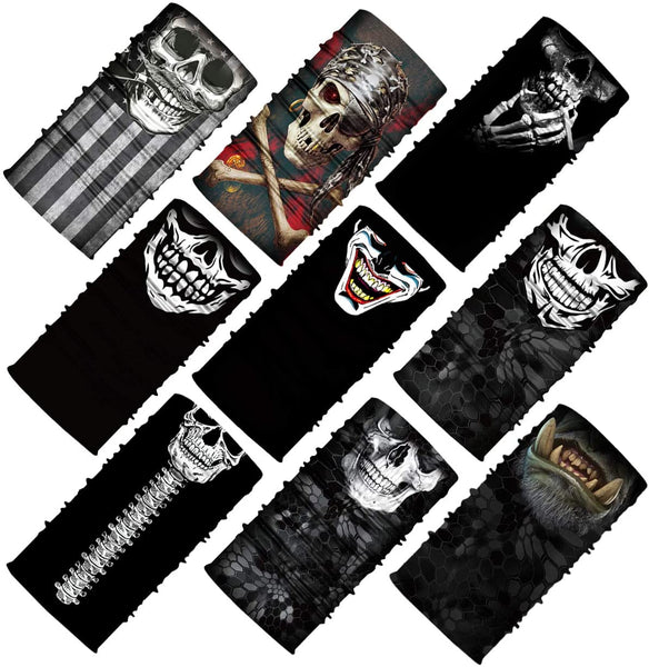 9 Pcs Seamless Skull Face Scarf