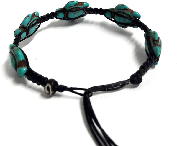 Turtle Turquoise Color Hemp Bracelet - Hawaiian Sea Turtle Bracelet - Turtles Hemp Bracelet