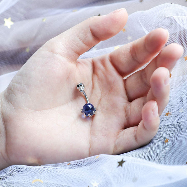 Surgical Steel Skull Navel Belly Button Ring