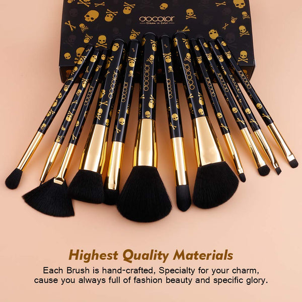 Skull Goth Makeup Brush Set - 12Pieces