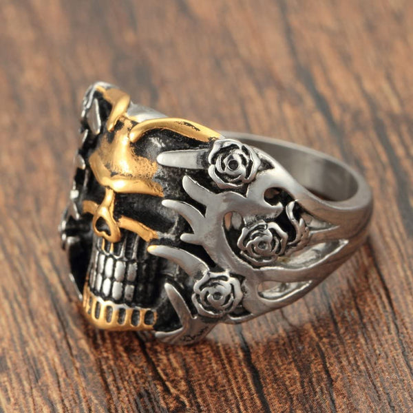 Men Stainless Steel Skull Kito Head Ring