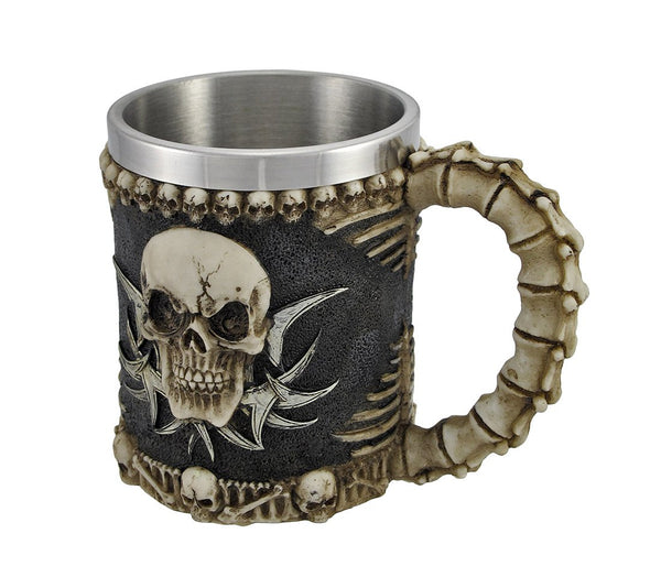 Gothic Tribal Skull Tankard Mug