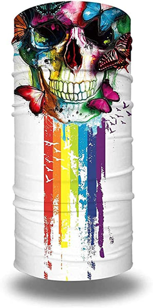 2 Pack Colorful Skull Face Tube Mask
