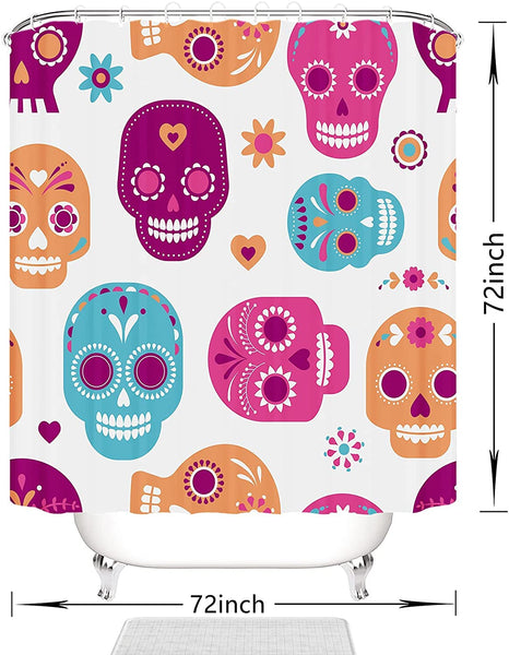 Sugar Skull Shower Curtain, 72x72 Inches