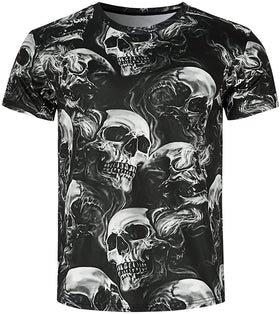 Skull Smoke Graphic Fashion T-Shirt