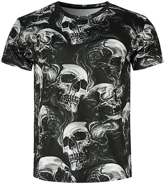 Skull Smoke Graphic Fashion T-Shirt