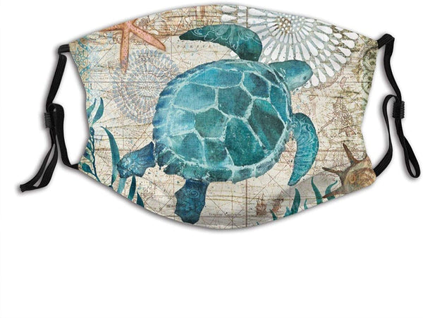 Sea Turtle Face Cover Protection with Filter Pocket
