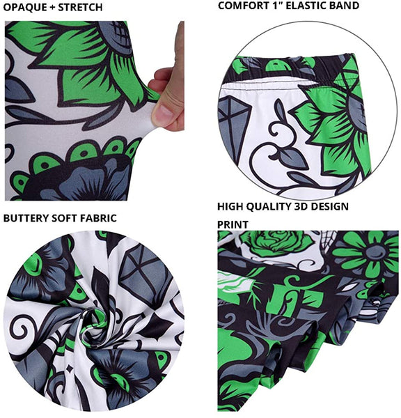 Women Sugar Skull Shorts Leggings