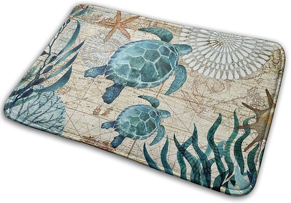 Sea Turtle Anti-Slip Mat 23.5"L x 15.7"W