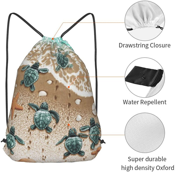 Baby Sea Turtle Drawstring Backpack