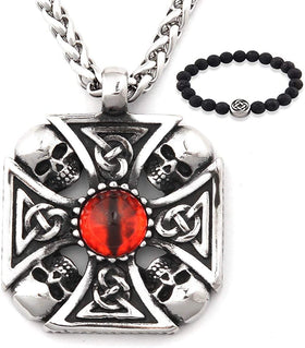 Gothic Celtic Cross Skull Necklace