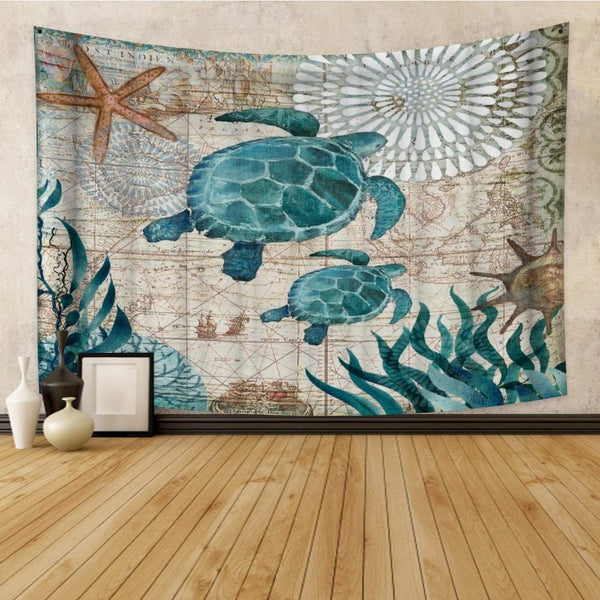 33.9x27.6 inch Sea Turtle Wall Hanging Tapestry