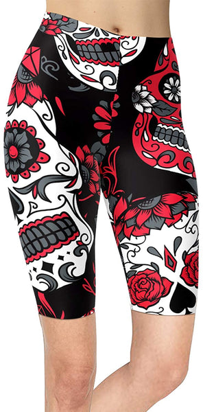 Women Sugar Skull Shorts Leggings