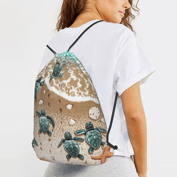 Baby Sea Turtle Drawstring Backpack