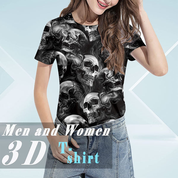 Skull Smoke Graphic Fashion T-Shirt
