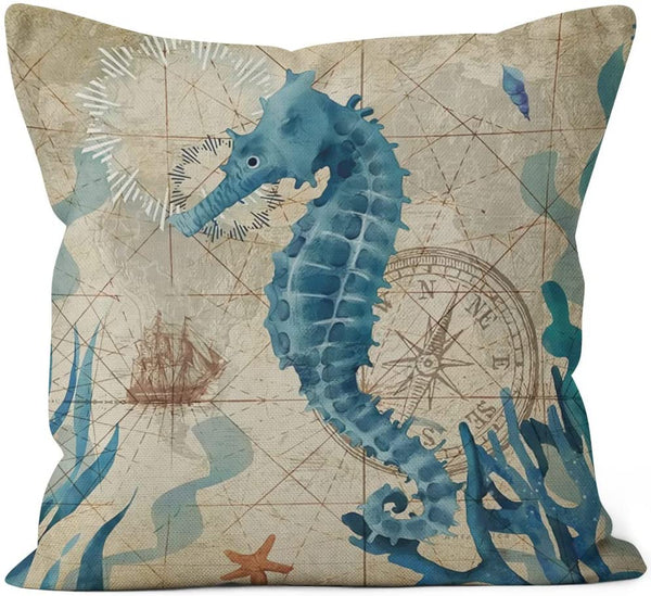 Set of 4 Sea Pillow Covers 18x18
