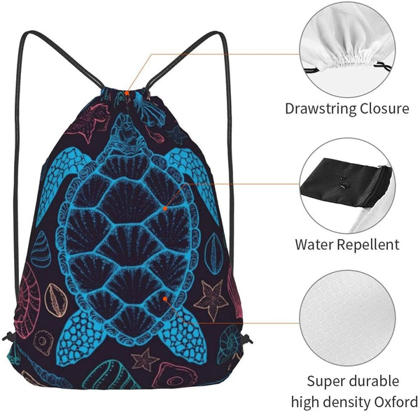 Turtle Shell Drawstring Backpack