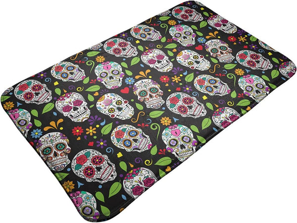 Sugar Skull Non Slip Floor Mat 19.5 X 31.5 IN