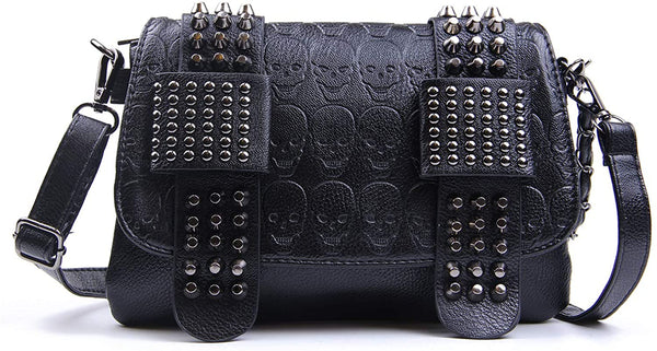 Gothic Skull Rivet Cross Body Bag