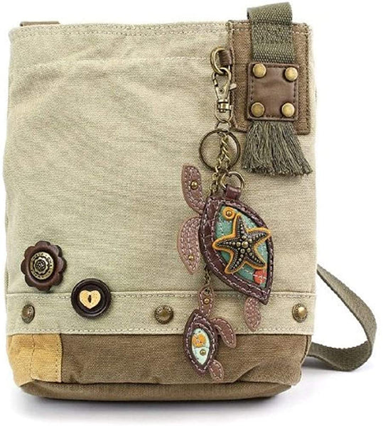 Turtle Cross-Body Canvas Messenger Bag