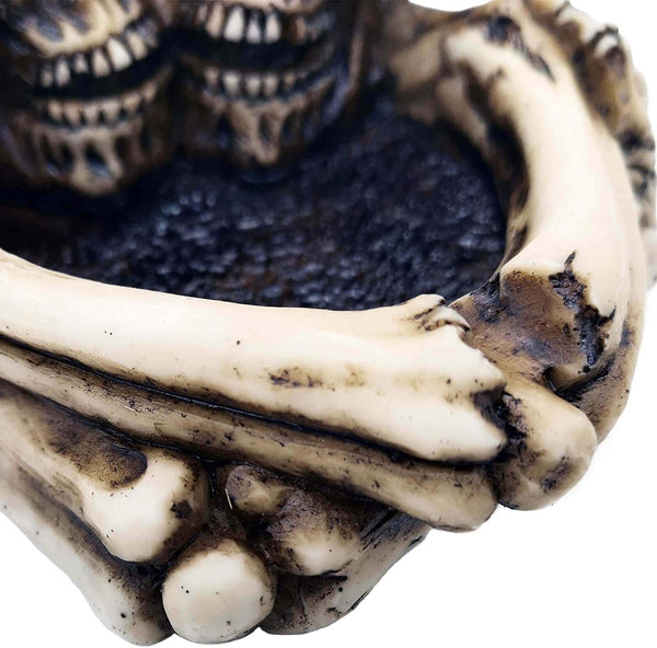 Skeleton Skull Rose Lover Never Die Resin Ash Tray