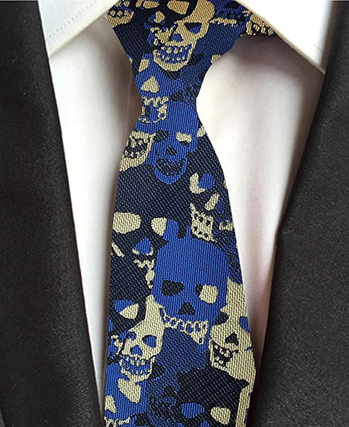 Men Skull Skeleton Necktie