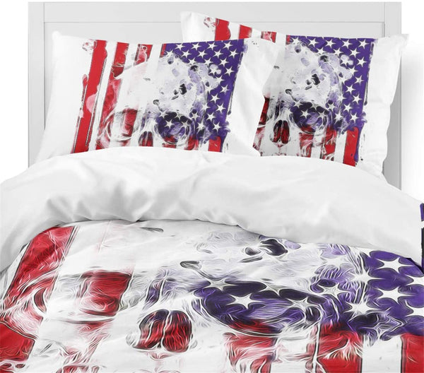 3Pcs Skull Flag Duvet Set