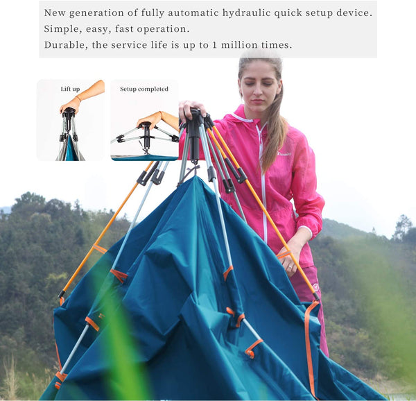 Outdoor Large Rain-Resistant Automatic Instant Pop Up Family Tent