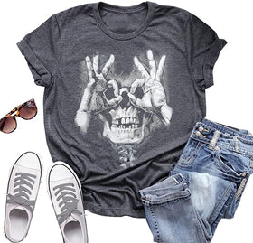 Skeleton Women Skull Graphic T-Shirt
