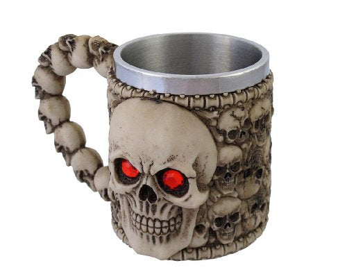 Wickedly Awesome Skull Mug with Red Eyes