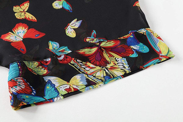 Butterfly Loose Chiffon Kimono Cardigan Beach Swim Cover Up Blouse