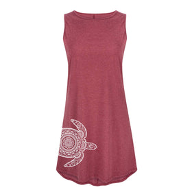 Sea Turtle Ladies Sleeveless Shift Dress