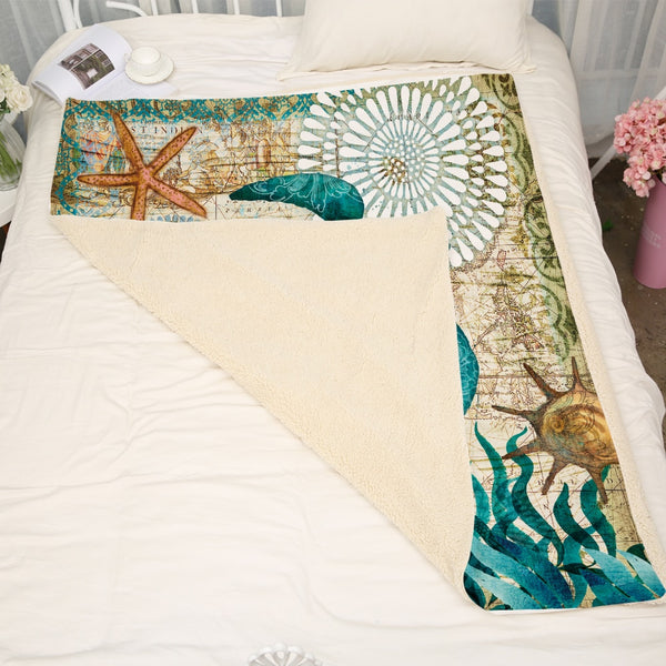 Soft Plush Sea Turtle Throw Blanket