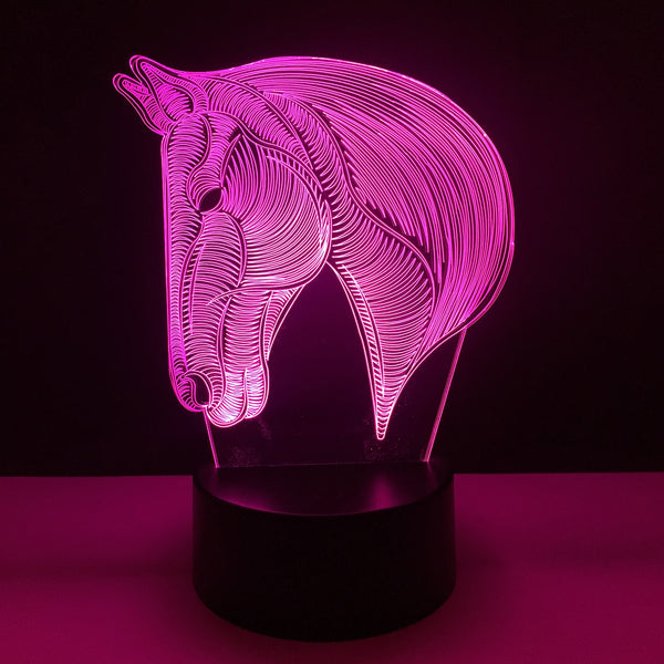 USB 7 Colors Changing Horse LED Table Lamp