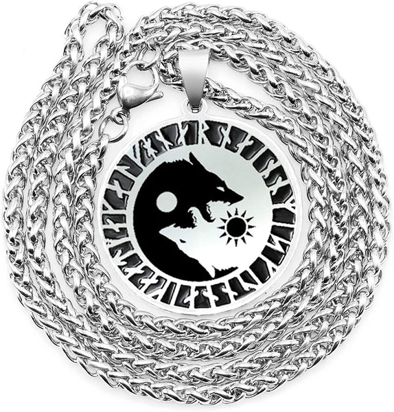 Men Wolf Pendant Necklace
