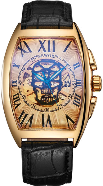 Men Skull Skeleton Mechanical Wrist Watch