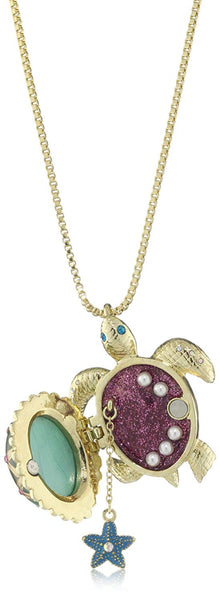 Sea Excursion Long Necklace with Turtle Pendant