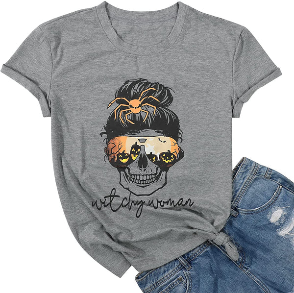 Witchy Woman Skull Tshirt