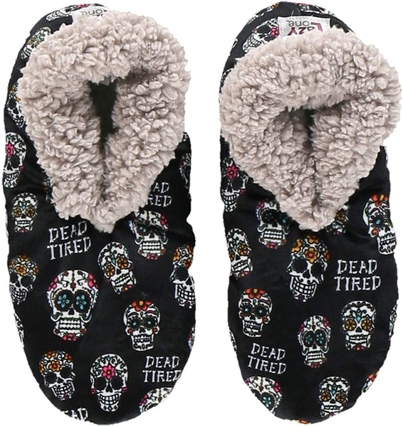 Skull Fuzzy Feet Slippers for Women