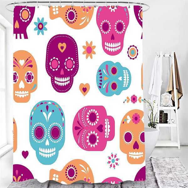 Sugar Skull Shower Curtain, 72x72 Inches