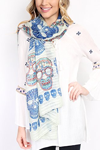 Sugar Skull Print Scarf Wrap