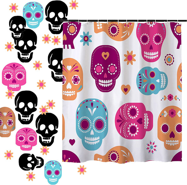 Sugar Skull Shower Curtain, 72x72 Inches